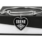 Irene v01s - Heart Pendant Bangle Bracelet