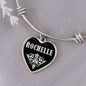 Rochelle v02 - Heart Pendant Bangle Bracelet