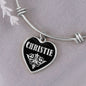 Christie v02 - Heart Pendant Bangle Bracelet