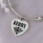 Kerry v01 - Heart Pendant Bangle Bracelet