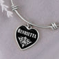 Henrietta v02 - Heart Pendant Bangle Bracelet