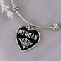 Meghan v02 - Heart Pendant Bangle Bracelet