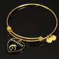 Mama, Est. 1988 v2 - 18k Gold Finished Heart Pendant Bangle Bracelet