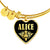 Alice v02 - 18k Gold Finished Heart Pendant Bangle Bracelet