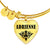 Adrienne v01 - 18k Gold Finished Heart Pendant Bangle Bracelet