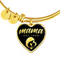 Mama, Est. 1998 v2 - 18k Gold Finished Heart Pendant Bangle Bracelet