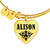 Alison v01 - 18k Gold Finished Heart Pendant Bangle Bracelet