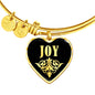 Joy v02 - 18k Gold Finished Heart Pendant Bangle Bracelet