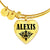 Alexis  v01 - 18k Gold Finished Heart Pendant Bangle Bracelet