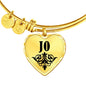 Jo v01 - 18k Gold Finished Heart Pendant Bangle Bracelet