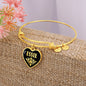 Essie v02 - 18k Gold Finished Heart Pendant Bangle Bracelet