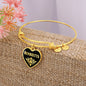 Henrietta v02 - 18k Gold Finished Heart Pendant Bangle Bracelet