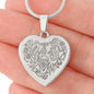 Elephant Head - Engraved Heart Pendant Necklace
