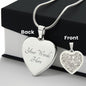 Elephant Head - Engraved Heart Pendant Necklace