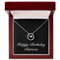 Happy Birthday Patricia v2 - Lucky In Love Necklace With Mahogany Style Luxury Box