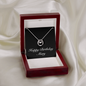 Happy Birthday Mary v2 - Lucky In Love Necklace With Mahogany Style Luxury Box