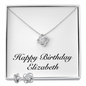 Happy Birthday Elizabeth - Love Knot Necklace And Earrings Set