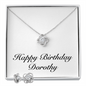 Happy Birthday Dorothy - Love Knot Necklace And Earrings Set