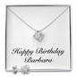 Happy Birthday Barbara - Love Knot Necklace And Earrings Set