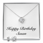 Happy Birthday Susan - Love Knot Necklace And Earrings Set