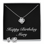 Happy Birthday Mary v2 - Love Knot Necklace And Earrings Set