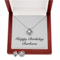 Happy Birthday Barbara - Love Knot Necklace And Earrings Set With Mahogany Style Luxury Box