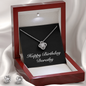Happy Birthday Dorothy v2 - Love Knot Necklace And Earrings Set With Mahogany Style Luxury Box