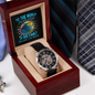Dad, To Our Family You Are The World - Men's Openwork Watch