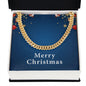 Merry Christmas v01 - 14k Gold Finished Cuban Link Chain