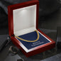 Merry Christmas v08 - 14k Gold Finished Cuban Link Chain With Mahogany Style Luxury Box