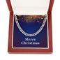Merry Christmas v07 - Cuban Link Chain With Mahogany Style Luxury Box