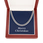 Merry Christmas v08 - Cuban Link Chain With Mahogany Style Luxury Box