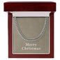 Merry Christmas v10 - Cuban Link Chain With Mahogany Style Luxury Box