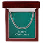 Merry Christmas v02 - Cuban Link Chain With Mahogany Style Luxury Box