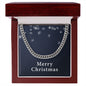 Merry Christmas v04 - Cuban Link Chain With Mahogany Style Luxury Box