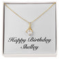 Happy Birthday Shelley - 18K Yellow Gold Finish Alluring Beauty Necklace