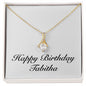 Happy Birthday Tabitha - 18K Yellow Gold Finish Alluring Beauty Necklace