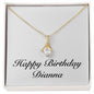 Happy Birthday Dianna - 18K Yellow Gold Finish Alluring Beauty Necklace