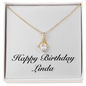 Happy Birthday Linda - 18K Yellow Gold Finish Alluring Beauty Necklace