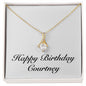 Happy Birthday Courtney - 18K Yellow Gold Finish Alluring Beauty Necklace