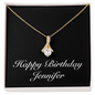 Happy Birthday Jennifer v2 - 18K Yellow Gold Finish Alluring Beauty Necklace
