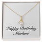 Happy Birthday Marlene - 18K Yellow Gold Finish Alluring Beauty Necklace