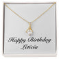 Happy Birthday Leticia - 18K Yellow Gold Finish Alluring Beauty Necklace