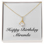 Happy Birthday Miranda - 18K Yellow Gold Finish Alluring Beauty Necklace