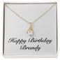 Happy Birthday Brandy - 18K Yellow Gold Finish Alluring Beauty Necklace