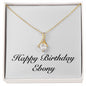 Happy Birthday Ebony - 18K Yellow Gold Finish Alluring Beauty Necklace