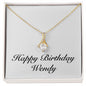 Happy Birthday Wendy - 18K Yellow Gold Finish Alluring Beauty Necklace