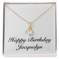 Happy Birthday Jacquelyn - 18K Yellow Gold Finish Alluring Beauty Necklace