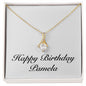 Happy Birthday Pamela - 18K Yellow Gold Finish Alluring Beauty Necklace
