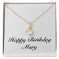 Happy Birthday Mary - 18K Yellow Gold Finish Alluring Beauty Necklace